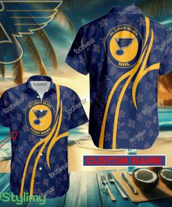 St. Louis Blues Custom Name Hawaiian Shirt New For Men Women Fans Gift - St. Louis Blues Custom Name Hawaiian Shirt New For Men Women Fans Gift