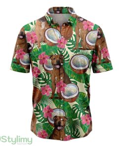 Staffordshire Bull Terrier Tropical Coconut Hawaiian Shirt 3D Printed Cute Summer Gift For Mne ANd Women Product Photo 1