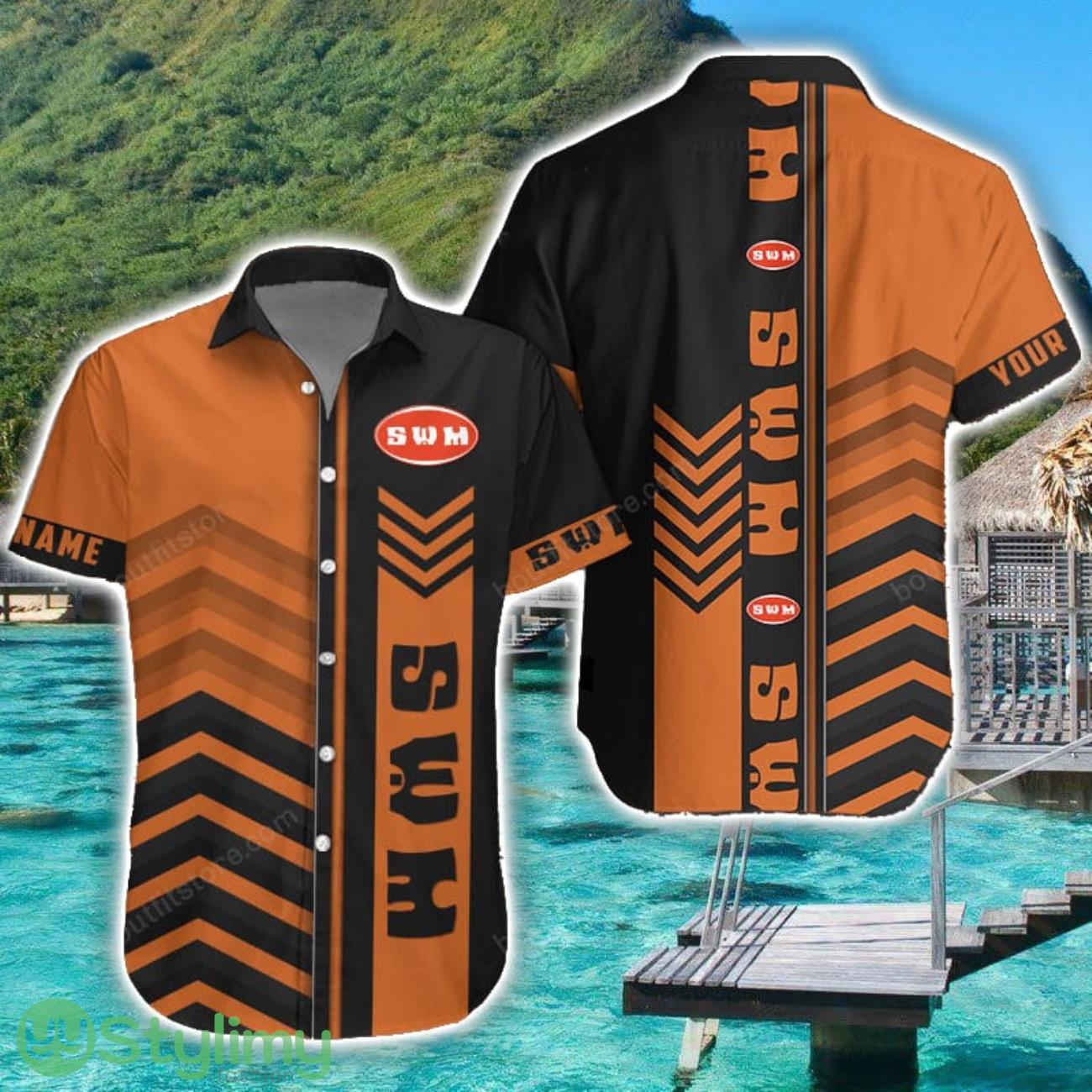 SWM Orange Hawaiian Shirt Custom Name For Car Lover 2 SWM Orange Hawaiian Shirt Custom Name For Car Lover Product Photo 1