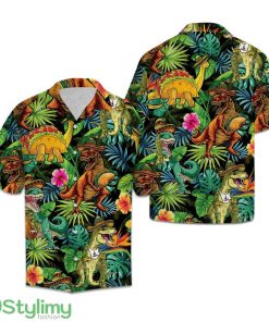 Tacos Taco Bell Dinosaur Tropical Leaf 3D Aloha Hawaiian Shirt For Men And Women Product Photo 1