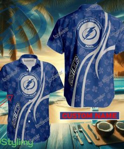 Tampa Bay Lightning Custom Name Hawaiian Shirt New For Men Women Fans Gift - Tampa Bay Lightning Custom Name Hawaiian Shirt New For Men Women Fans Gift