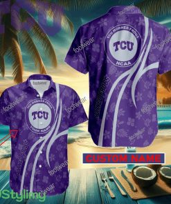TCU Horned Frogs Custom Name Hawaiian Shirt New For Men Women Fans Gift - TCU Horned Frogs Custom Name Hawaiian Shirt New For Men Women Fans Gift
