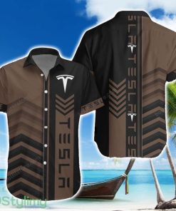 Tesla Brown Hawaiian Shirt Summer Gift For Men Women Custom Name Product Photo 1