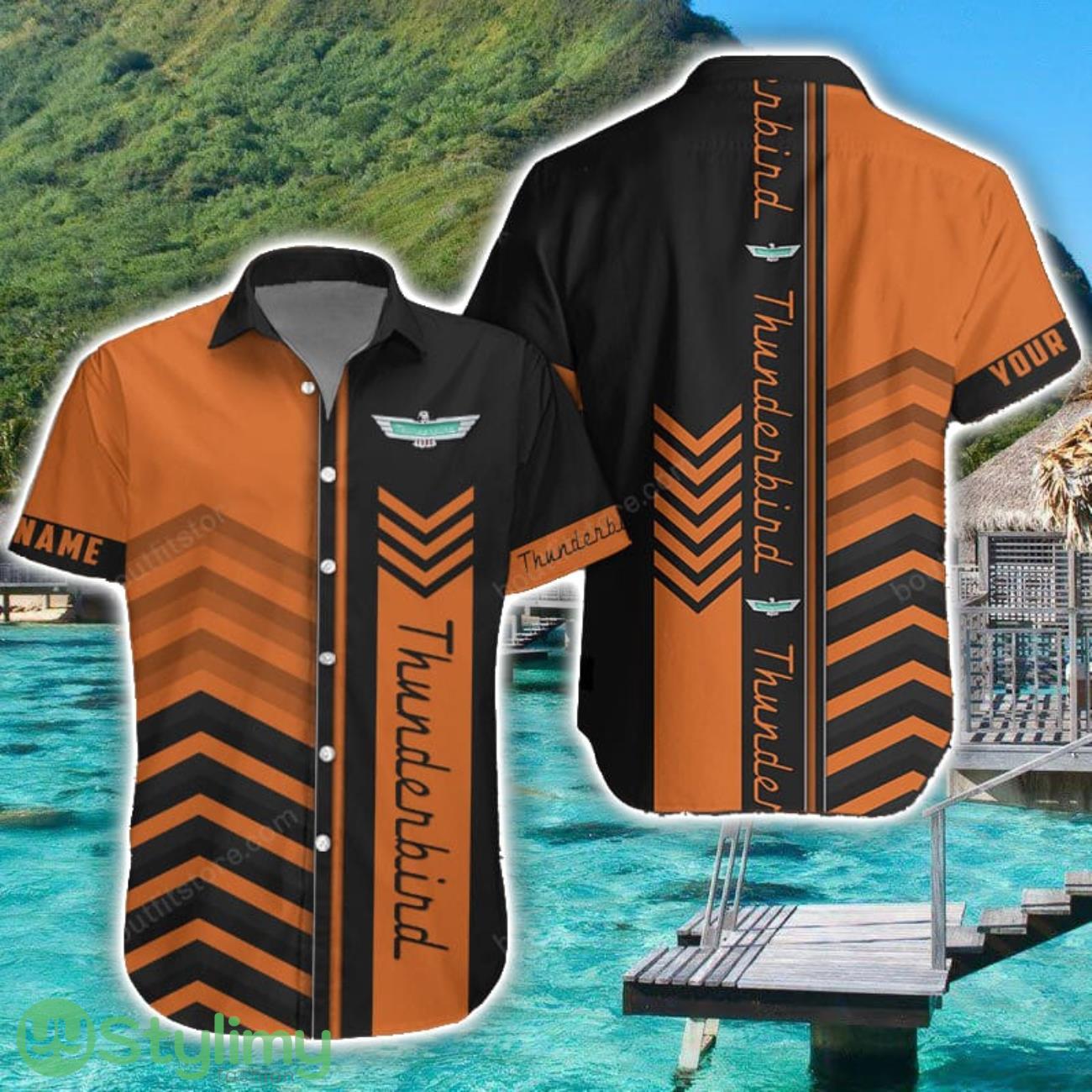 Thunderbird Orange Hawaiian Shirt Custom Name For Car Lover 2 Thunderbird Orange Hawaiian Shirt Custom Name For Car Lover Product Photo 1
