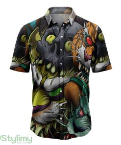 Tigers With Skull Hawaiian Shirt 3D Printed Cute Summer Gift For Mne ANd Women Product Photo 1
