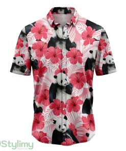 Tropical Flowers Hibiscus Panda Hawaiian Shirt 3D All Over Printed Hawaii Shirt Product Photo 1