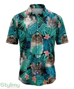 Tropical Norwegian Forest Cat Hawaiian Shirt For Men And Women Product Photo 1