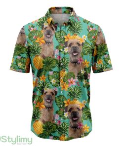 Tropical Pineapple Border Terrier Hawaiian Shirt Short Sleeves Shirt Beach Gift Product Photo 1