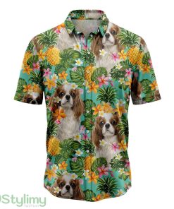 Tropical Pineapple Cavalier King Charles Spaniel Hawaiian Shirt Short Sleeves Shirt Beach Gift Product Photo 1
