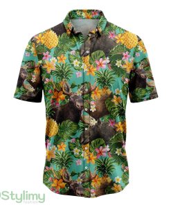 Tropical Pineapple Moose Hawaiian Shirt Short Sleeves Shirt Beach Gift Product Photo 1