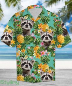Tropical Pineapple Raccoon 3D Aloha Hawaiian Shirt For Men And Women Product Photo 1
