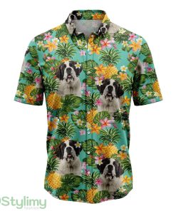 Tropical Pineapple Saint Bernard Hawaiian Shirt All Over Printed Beach Shirt Product Photo 1
