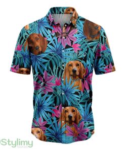 Tropical Redbone Coonhound Aloha Cute Summer Gift 3D Hawaiian Shirt Product Photo 1