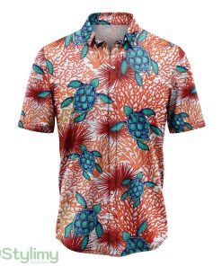 Turtle Coral Hawaiian Shirt All Over Printed Beach Shirt Product Photo 1