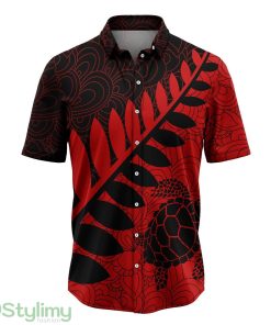 Turtle Leaf Red & Black Pattern Hawaiian Shirt For Men And Women Product Photo 1
