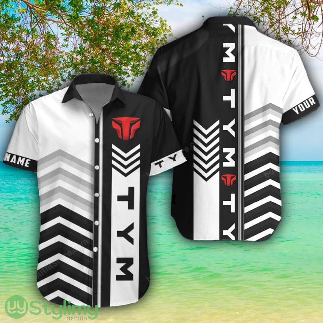TYM Tractors White Hawaiian Shirt Shorts Sleeve Beach Shirt Custom Name 1 TYM Tractors White Hawaiian Shirt Shorts Sleeve Beach Shirt Custom Name Product Photo 1