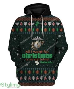 Ugly All I Want For Christmas Is My Son Home Custom Hoodie 3D Alll Over Print Gift For Christmas Product Photo 1