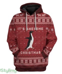 Ugly Awesome Penguin Christmas Custom Hoodie 3D Alll Over Print Gift For Christmas Product Photo 1