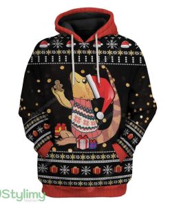 Ugly Bearded Dragon Holding Gingerbread Man Christmas Custom Hoodie 3D Alll Over Print Gift For Christmas Product Photo 1