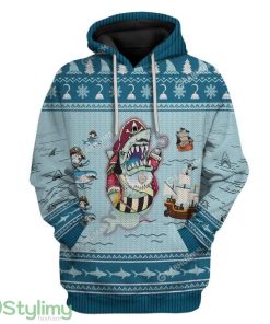 Ugly Captain Shark And Pirates Custom Hoodie 3D Alll Over Print Gift For Christmas Product Photo 1