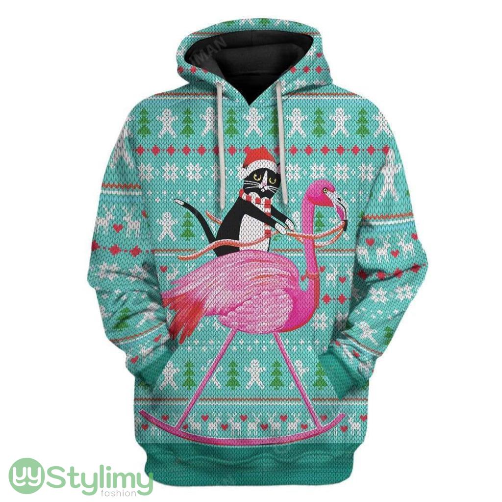 Ugly Cat And Flamingo Custom Hoodie 3D Alll Over Print Gift For Christmas 5 Ugly Cat And Flamingo Custom Hoodie 3D Alll Over Print Gift For Christmas Product Photo 1