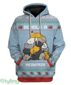 Ugly Christmas Cat Custom Hoodie 3D Alll Over Print Gift For Christmas 3D All Over Print Product Photo 1
