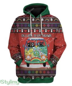 Ugly Christmas Cat On A Dark Desert Highway Hoodie 3D Alll Over Print Gift For Christmas Product Photo 1