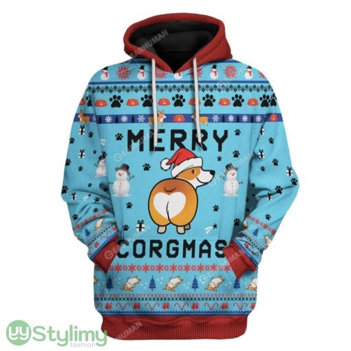 Ugly Christmas Corgi Custom Hoodie 3D Alll Over Print Gift For Christmas