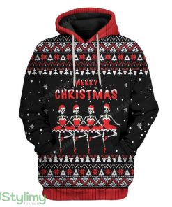 Ugly Christmas Dancing Skeleton Custom Hoodie 3D Alll Over Print Gift For Christmas Product Photo 1