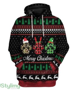 Ugly Christmas Dog Paw Xmas Custom Hoodie 3D Alll Over Print Gift For Christmas Product Photo 1