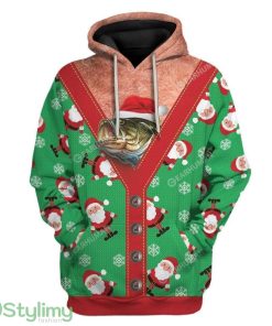 Ugly Christmas Fish Custom Hoodie 3D Alll Over Print Gift For Christmas Product Photo 1