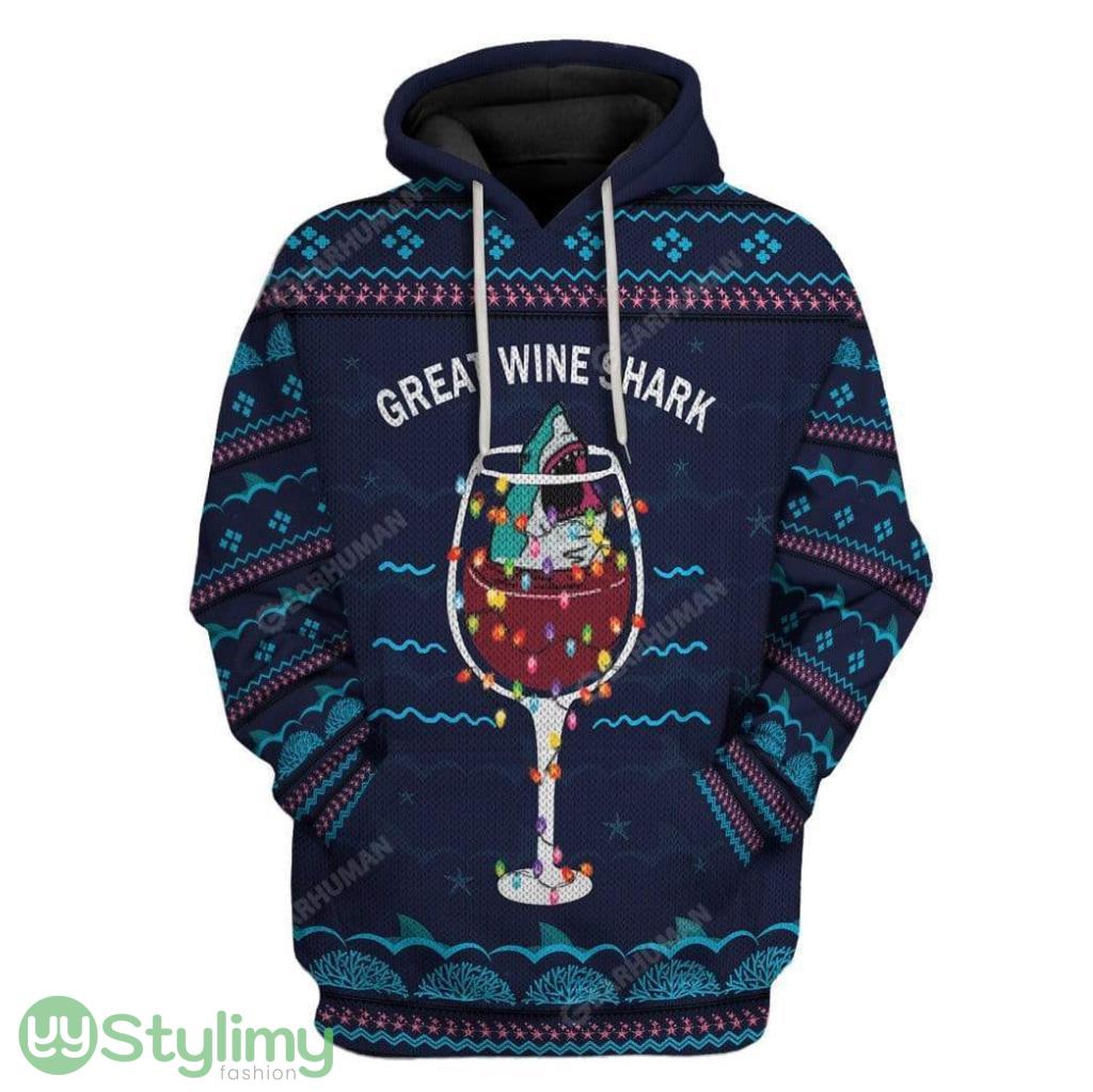 Ugly Christmas Great Wine Shark Custom Hoodie 3D Alll Over Print Gift For Christmas 5 Ugly Christmas Great Wine Shark Custom Hoodie 3D Alll Over Print Gift For Christmas Product Photo 1