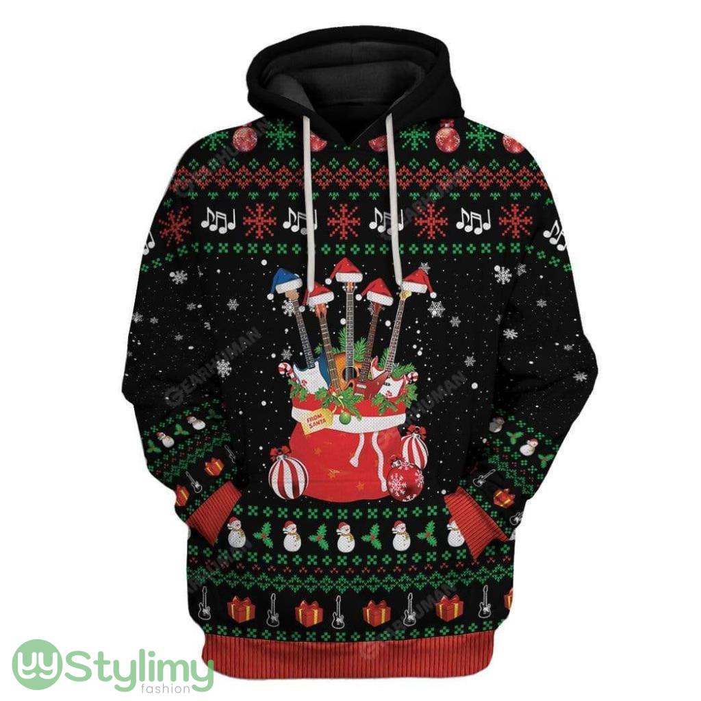 Ugly Christmas Guitars Santa Custom Hoodie 3D Alll Over Print Gift For Christmas 6 Ugly Christmas Guitars Santa Custom Hoodie 3D Alll Over Print Gift For Christmas Product Photo 1