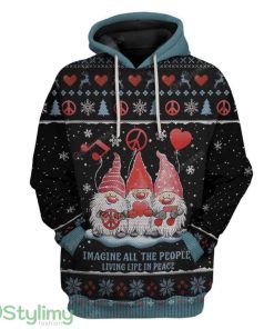 Ugly Christmas Imagine All The People Living Life In Peace Custom Hoodie 3D Alll Over Print Gift For Christmas Product Photo 1
