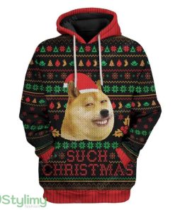Ugly Christmas Internet Shiba Inu Meme Such Hoodie 3D Alll Over Print Gift For Christmas Product Photo 1