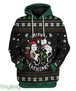 Ugly Christmas Meowy Christmas Custom Hoodie 3D Alll Over Print Gift For Christmas Product Photo 1