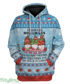 Ugly Christmas Norwegian Christmas 24th Custom Hoodie 3D Alll Over Print Gift For Christmas Product Photo 1