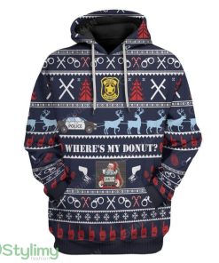 Ugly Christmas Police Custom Hoodie 3D Alll Over Print Gift For Christmas Product Photo 1