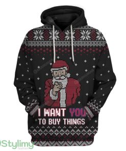 Ugly Christmas Santa Custom Hoodie 3D Alll Over Print Gift For Christmas 3D All Over Print Version 10 Product Photo 1
