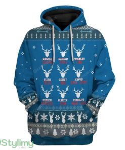 Ugly Christmas Santa's Reindeer Hunting Custom Hoodie 3D Alll Over Print Gift For Christmas Product Photo 1