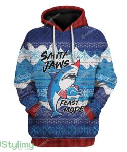 Ugly Christmas Shark Custom Hoodie 3D Alll Over Print Gift For Christmas Product Photo 1