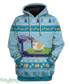 Ugly Corgi Workout Before Christmas Custom Hoodie 3D Alll Over Print Gift For Christmas Product Photo 1