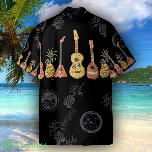 Ukulele And Pineapple Music Frame Pattern Hawaiian Shirt For Men Women