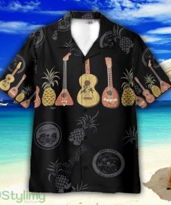 Ukulele And Pineapple Music Frame Pattern Hawaiian Shirt For Men Women Product Photo 1