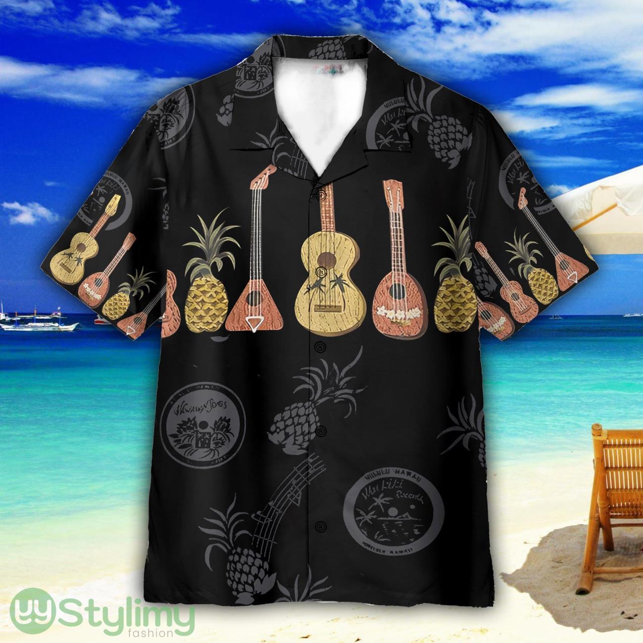 Ukulele And Pineapple Music Frame Pattern Hawaiian Shirt For Men Women 2 Ukulele And Pineapple Music Frame Pattern Hawaiian Shirt For Men Women Product Photo 1