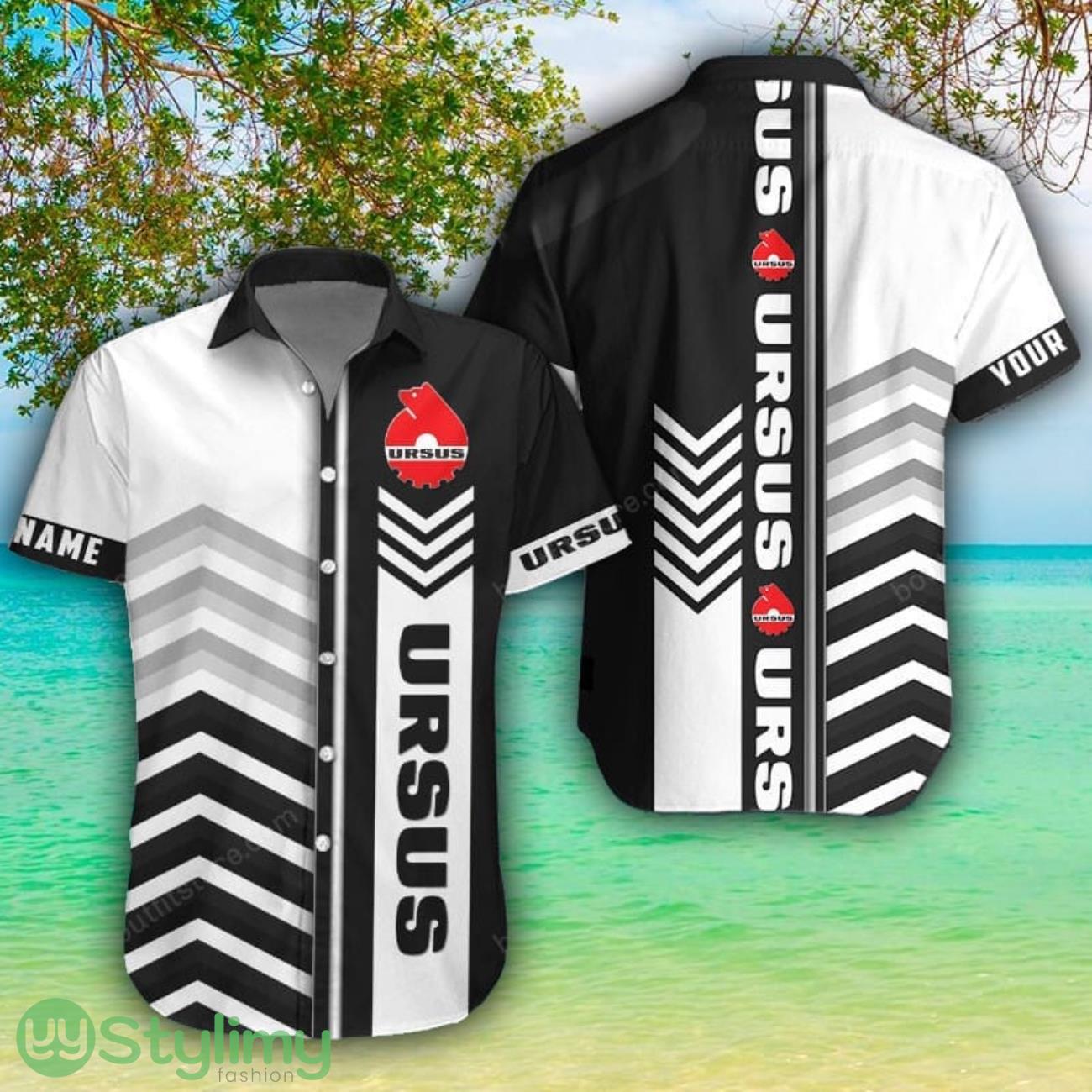 Ursus White Hawaiian Shirt Shorts Sleeve Beach Shirt Custom Name 2 Ursus White Hawaiian Shirt Shorts Sleeve Beach Shirt Custom Name Product Photo 1