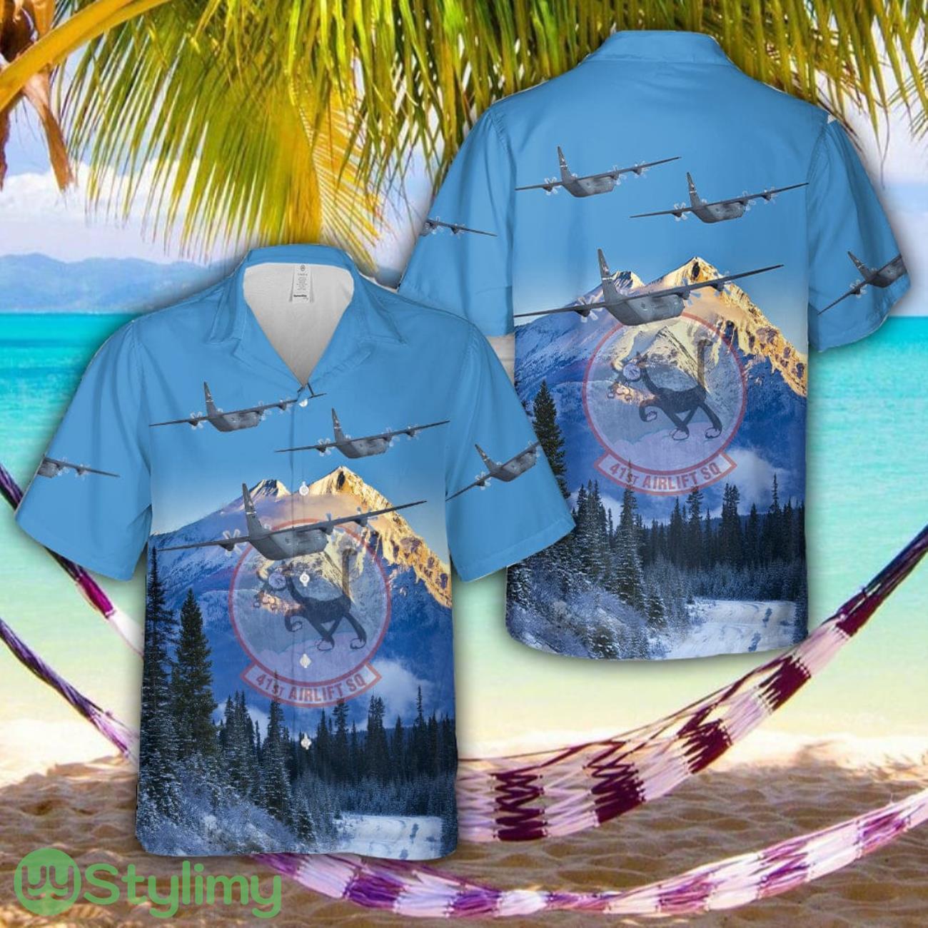 US Air Force C-130J Super Hercules from the 41st Airlift Squadron Hawaiian Shirt Aloha Summer Vacation Gift 2 US Air Force C-130J Super Hercules from the 41st Airlift Squadron Hawaiian Shirt Aloha Summer Vacation Gift Product Photo 1