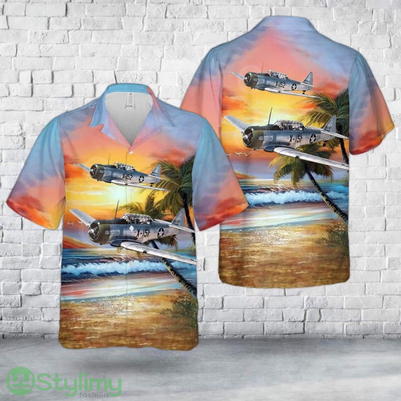 U.S. Army Air Forces North American AT-6C-NT Texan Hawaiian Shirt 2 U.S. Army Air Forces North American AT-6C-NT Texan Hawaiian Shirt Product Photo 1