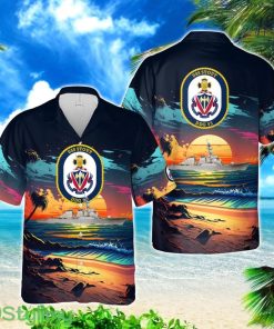 US Navy USS Stout (DDG-55) Arleigh Burke-class guided missile destroyer Beach Hawaiian Shirt Product Photo 1