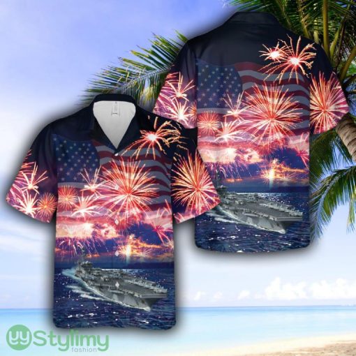 USS Carl Vinson, 4th Of July Hawaiian Shirt - USS Carl Vinson, 4th Of July Hawaiian Shirt